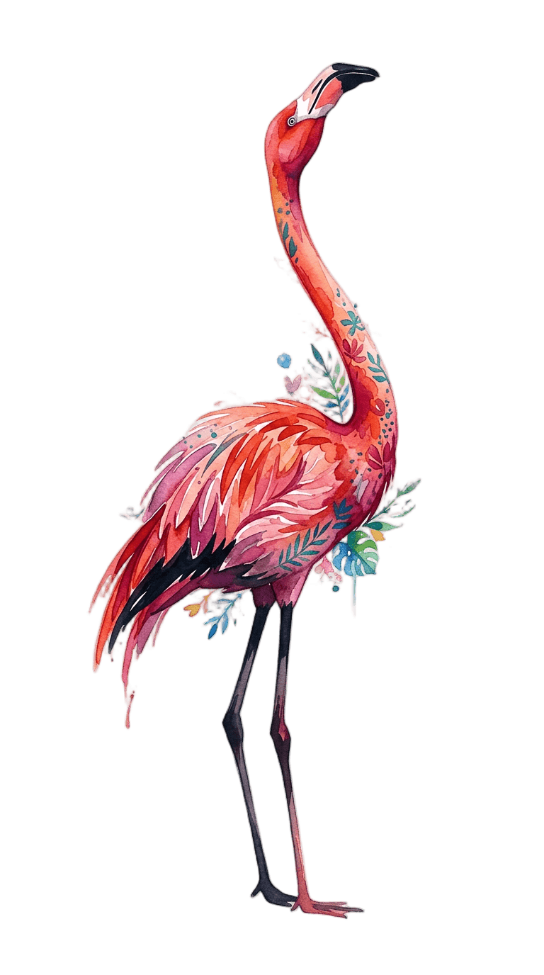 suluboya flamingo — vayzz ai ile oluşturulmuş tasarım çıktısı