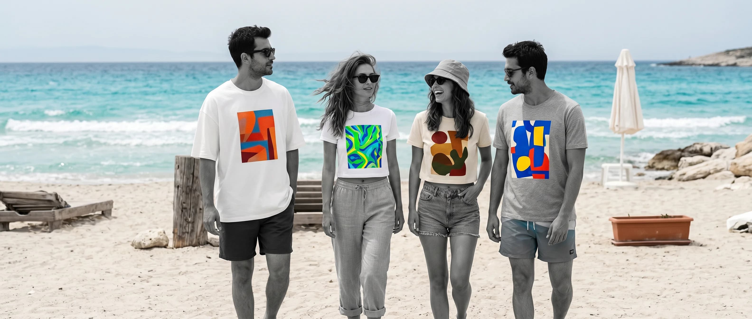 vayzz ss26 ege coast lookbook — kişiye özel baskılı kıyafetler