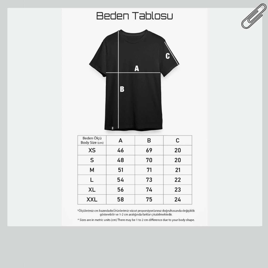 Beden Tablosu